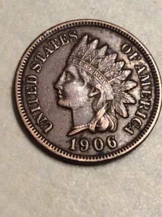 1906 Indian Head Cent A/u Full Liberty With Diamonds Great Surfaces And Color