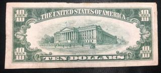 SERIES 1934 D $10 DOLLAR BILL Silver Cert 2