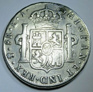 1808 Spanish Silver 8 Reales Eight Real Colonial Era Dollar Pirate Treasure Coin 2