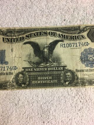 " Large " 1899 $1 Silver Certificate (date Under Serial Number) •look At Photos•