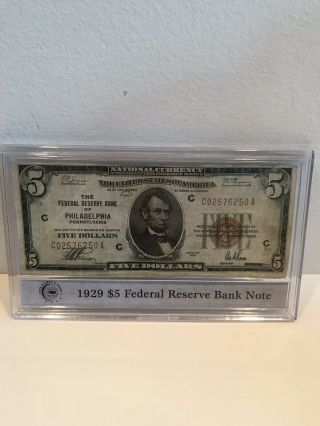 1929 $5 Federal Reserve Note