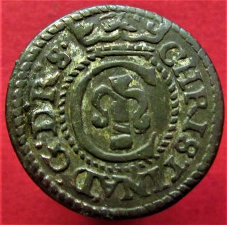 Sweden Livonia 1643 Queen Christina Riga Solidus Medieval Silver Coin