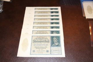 8 Consecutive Germany P 72 10,  000 Mark Famous " Ghoul Note  Vampire Note " Au