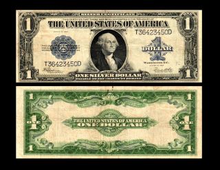 1923 $1 Lg Size Currency U S Silver Certificate Washington Fr 237 Circulated
