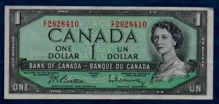 Canada Banknote 1 Dollar 1954 Vf,