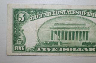 1928 A $5 DOLLAR FEDERAL RESERVE NOTE REDEEM IN GOLD NOTE 3 NOTE 3