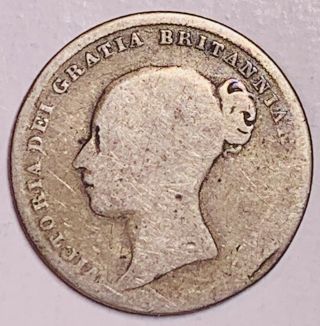 1839 Great Britain 1 Shilling Queen Victoria Silver 51 (340)