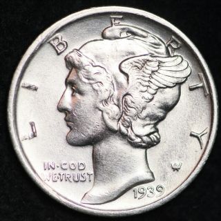 Uncirculated 1939 - D Mercury Silver Dime