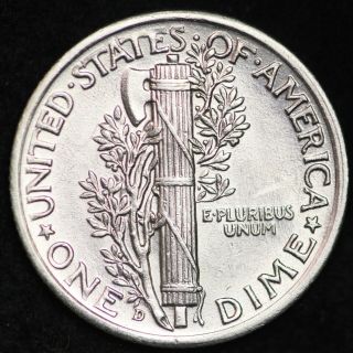 UNCIRCULATED 1939 - D Mercury Silver Dime 2