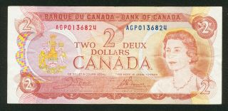 1974 Bank Of Canada $2 Two Dollars Crow Bouey Prefix Agp