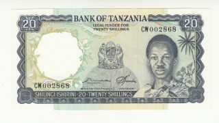Tanzania 20 Shillings 1966 Aunc/unc P3e @