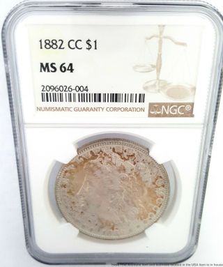 1882 Cc $1 Ngc Ms64 Morgan Carson City Silver One Dollar Circ