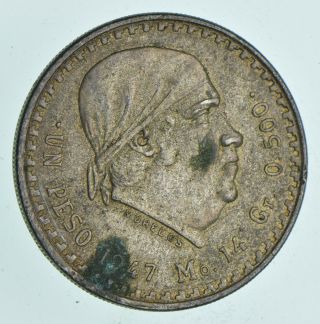 Silver - World Coin - 1947 Mexico 1 Peso - World Silver Coin 14.  2 Grams 132
