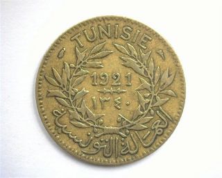 Tunisia 1921 Franc Nearly Uncirculated