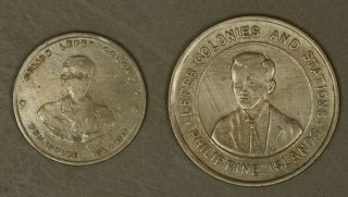 1927 & 1930 Philippines Culion Leper Colony Coin 1c,  10c Pair U.  S