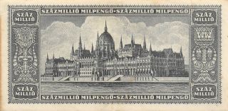 Hungary 100 Milpengo 3.  6.  1946 P 130 Circulated Banknote
