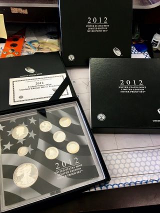 2012 United States Limited Edition Silver 8 - Coin Proof Set Ogp &