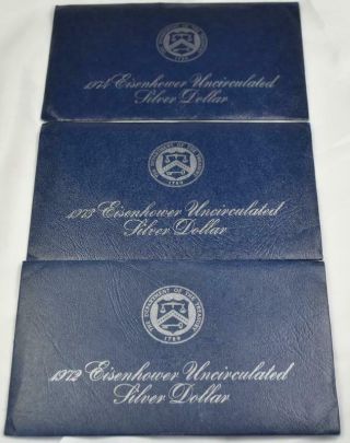 1972,  1973,  1974 Eisenhower Blue Ike 40 Silver Dollar
