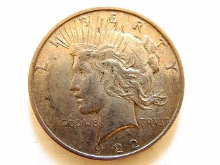 1922 - D United States " Peace Silver Commemorative Dollar "