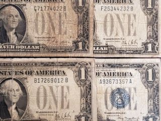 $1 Funny Back Silver Certificates Group Of 4