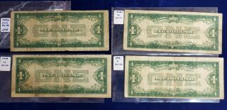 $1 FUNNY BACK SILVER CERTIFICATES GROUP OF 4 4