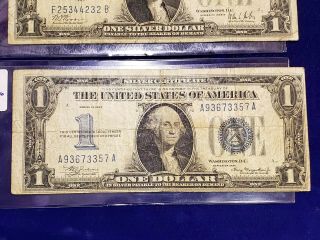 $1 FUNNY BACK SILVER CERTIFICATES GROUP OF 4 5