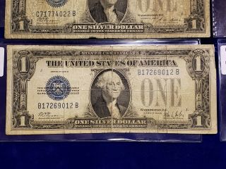 $1 FUNNY BACK SILVER CERTIFICATES GROUP OF 4 6