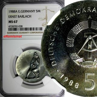 Germany - Democratic Republic 1988 A 5 Mark Ngc Ms67 Top Graded By Ngc Km 122