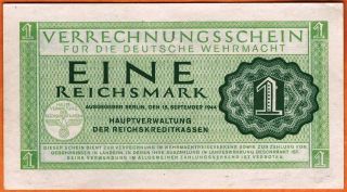 Germany Military Wehrmacht 1944 Au 1 Banknote Paper Money Bill P - M38