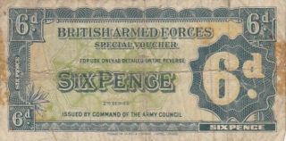 1948 Great Britain 6 Pence Armed Forces Note,  2nd Issue,  Pick M18a