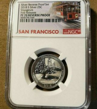 Ngc Pf 70 2018 - S Silver Voyageurs 25c Reverse Proof 1st Releases 30 Off