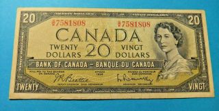 1954 Bank Of Canada 20 Dollar Note -