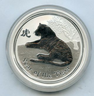 2010 Australian Lunar Chinese Zodiac.  999 Silver Coin Year Of The Tiger 1 Oz.