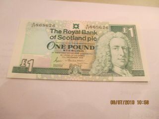 1988 The Royal Bank Of Scotland One Pound Note,  P - 346