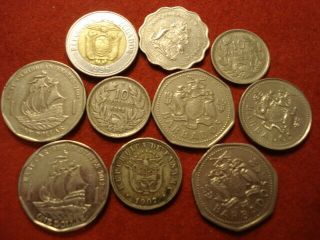 10 South/ Central America Coins 1907 - 2004