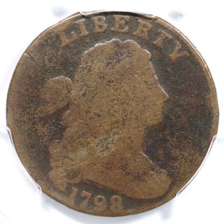 1798 S - 176 R - 4 Pcgs Ag 03 2nd Hair Style Draped Bust Large Cent Coin 1c