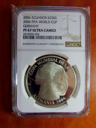 2006 Ecuador Silver Proof Coin - Fifa World Cup Ngc