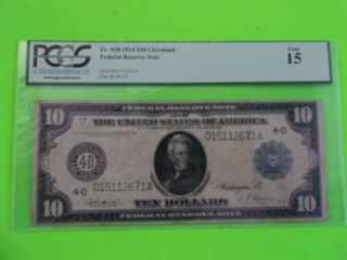 Fr.  918 $10 1914 Federal Reserve Note Cleveland Fine 15