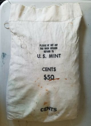 1980 P Sewn Bag Of 5000 Lincoln Memorial Cents Fresh Coins