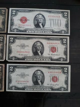 9 - 1928/1953 $2 RED SEAL NOTES VG/AU - 2 - 1928,  - 1 - 1928C.  - 2 - 1928 D -.  1 - 1928,  - 1 - 1953A 4