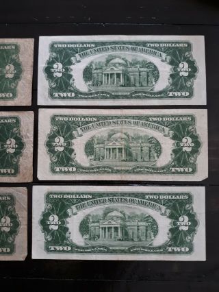 9 - 1928/1953 $2 RED SEAL NOTES VG/AU - 2 - 1928,  - 1 - 1928C.  - 2 - 1928 D -.  1 - 1928,  - 1 - 1953A 6
