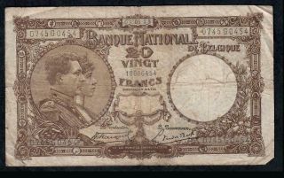 20 Francs From Belgium 1923