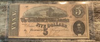 1864 Confederate States $5 Richmond T - 69,