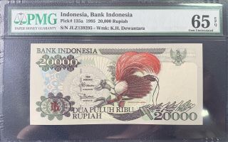 Indonesia,  20.  000 Rupiah 1995 Pmg 65 Epq