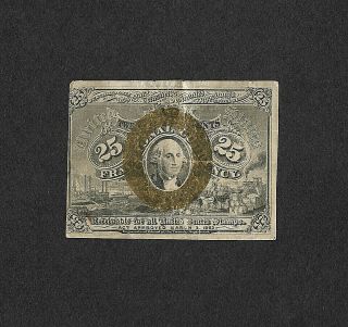 Fr 1284 25 Cents Fractional Currency 2nd Issue 1863 George Washington 18 - 63
