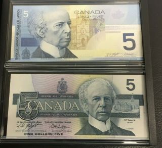 1986 2001 2 X Matching Serial Numbers Canada $5 Bank Notes Lasting Impressions