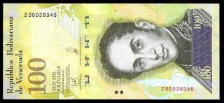 Venezuela 100000 Bolivares 2017 Series Z Replacement Note @ Unc