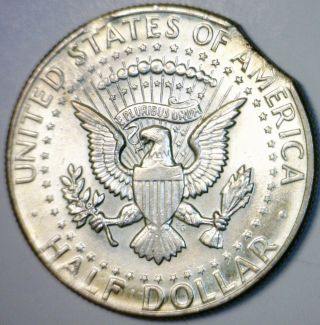 1964 ERROR Double CLIP Silver KENNEDY HALF DOLLAR TONE Clipped Coin NR 3