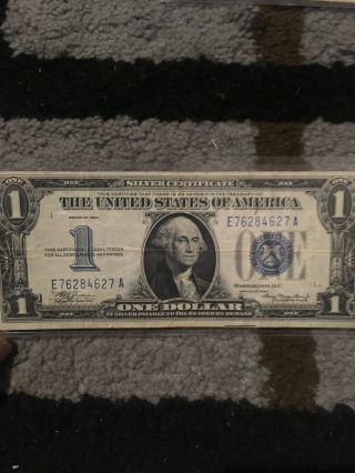 1934 $1 " Funny Back " Silver Certificate Blue Seal One Dollar Bill Note