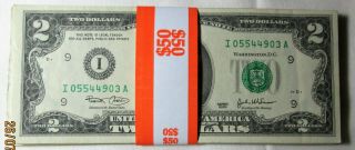25 Pack ($50.  00) 2003 $2.  00 Bills Circulated Minneapolis